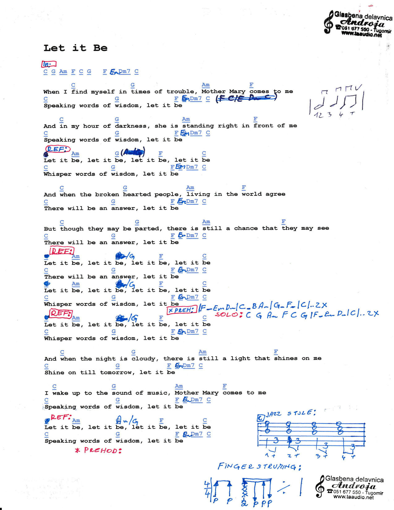 LET IT BE – The Beatles akordi in besedilo