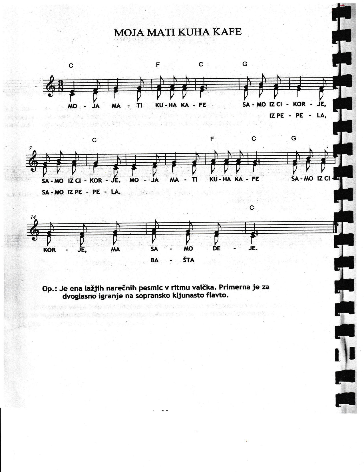 MOJA MATI KUHA KAFE – Vlado Kreslin in Istrski muzikanti akordi in besedilo