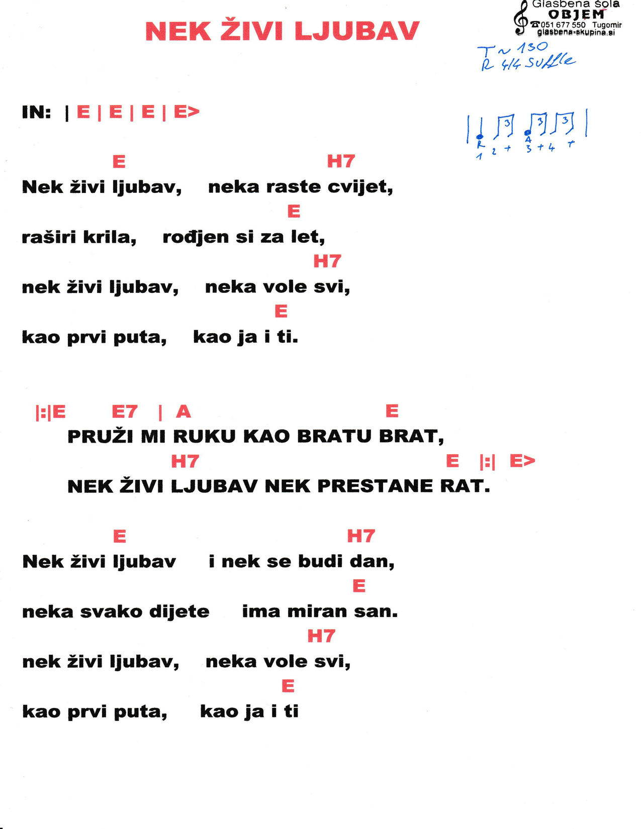 NEK ŽIVI LJUBAV – SREBRNA KRILA (Vlado Kalember) akordi in besedilo